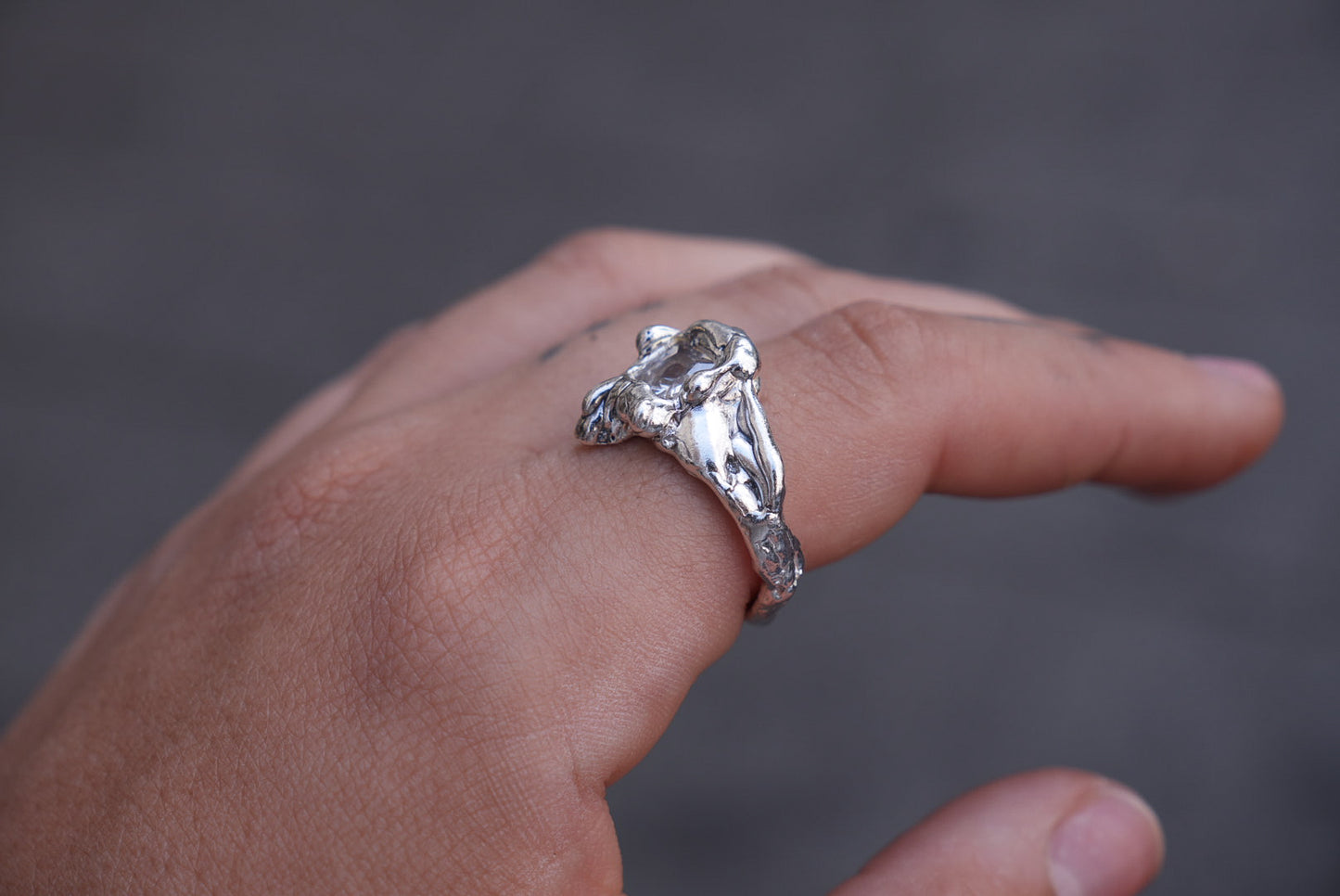 Square zircon ring