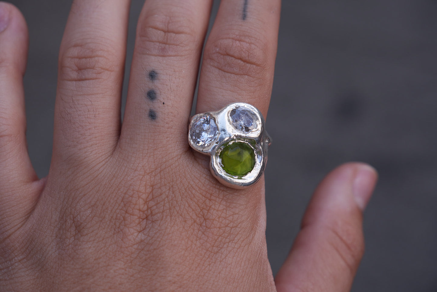 3 stones combo ring
