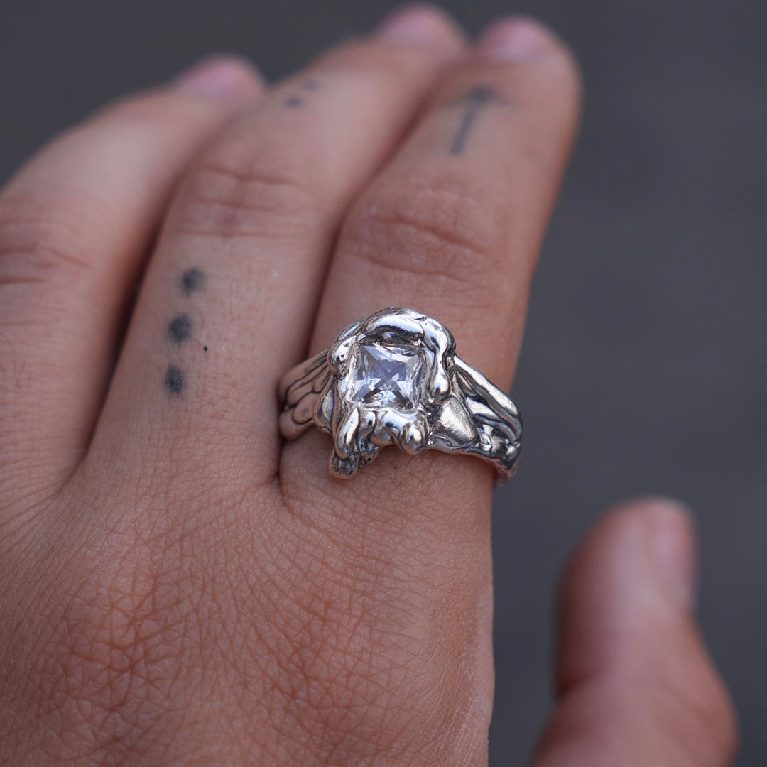 Square zircon ring