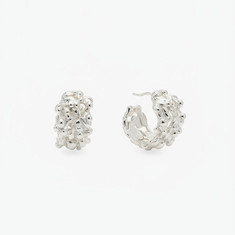 Adella Earrings | handcrafted silver hoop earrings