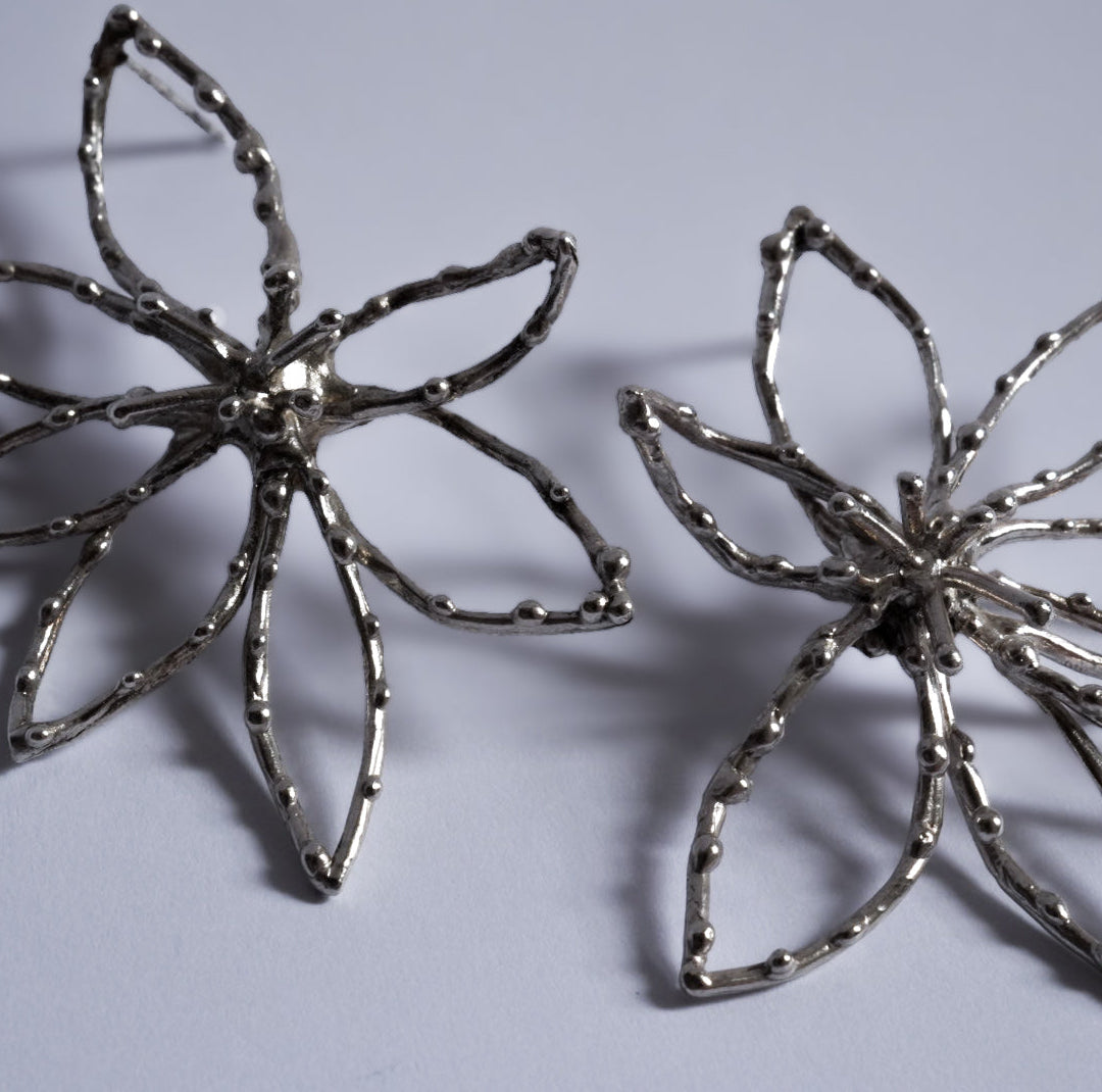 Huge flower earrings
