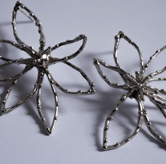 Huge flower earrings