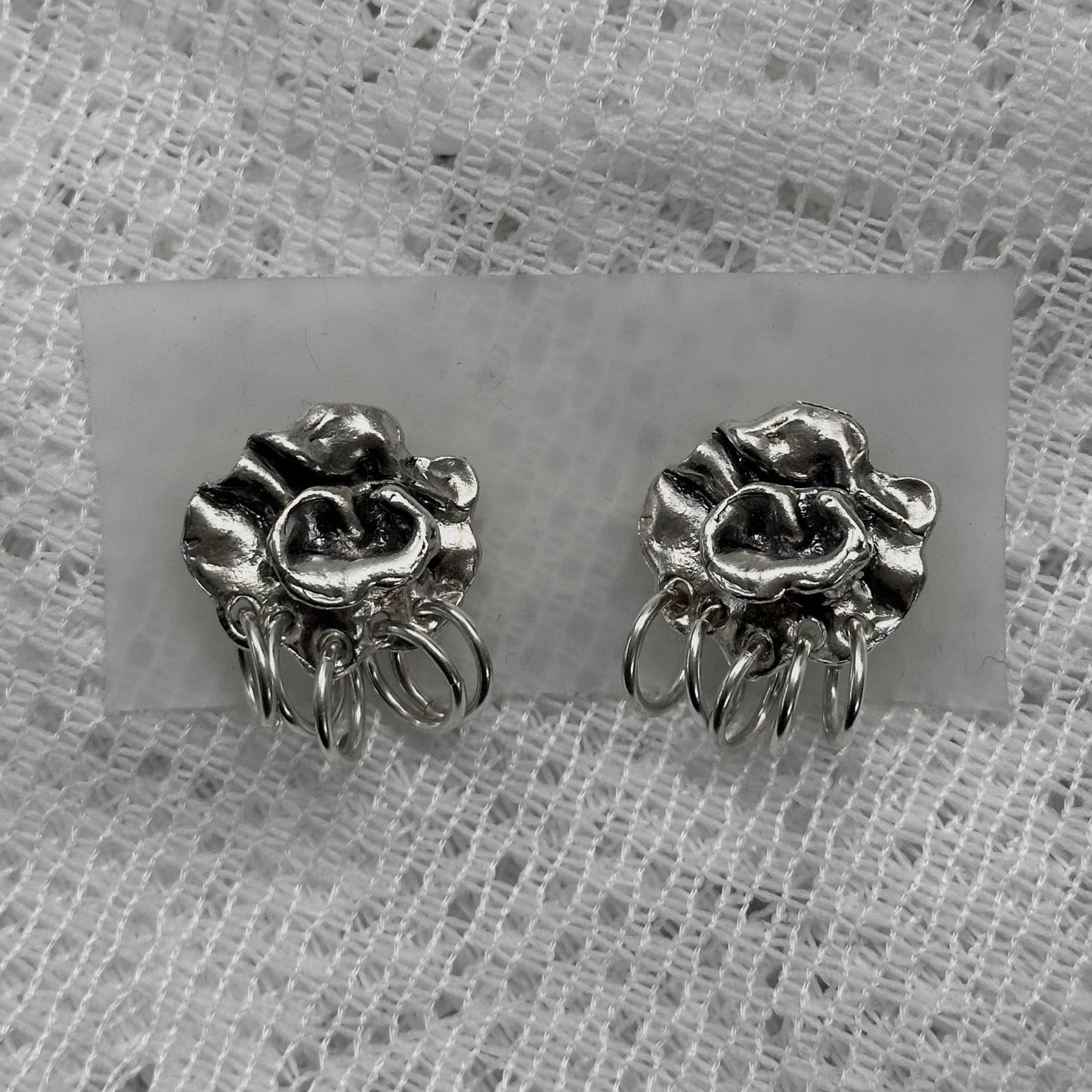 Abba Flower Sculptural Earrings – Chunky Stud Earrings