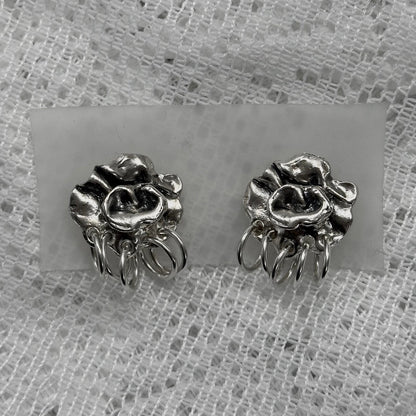 Abba Flower Sculptural Earrings – Chunky Stud Earrings