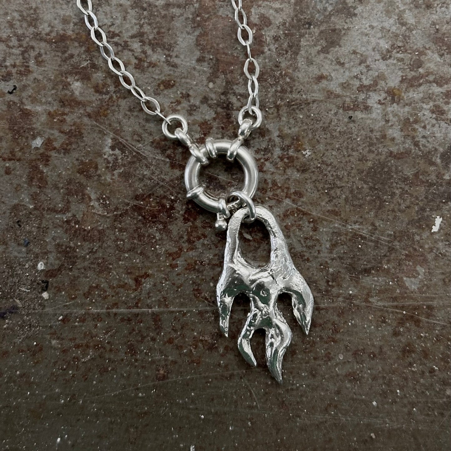 Flame Silver Necklace