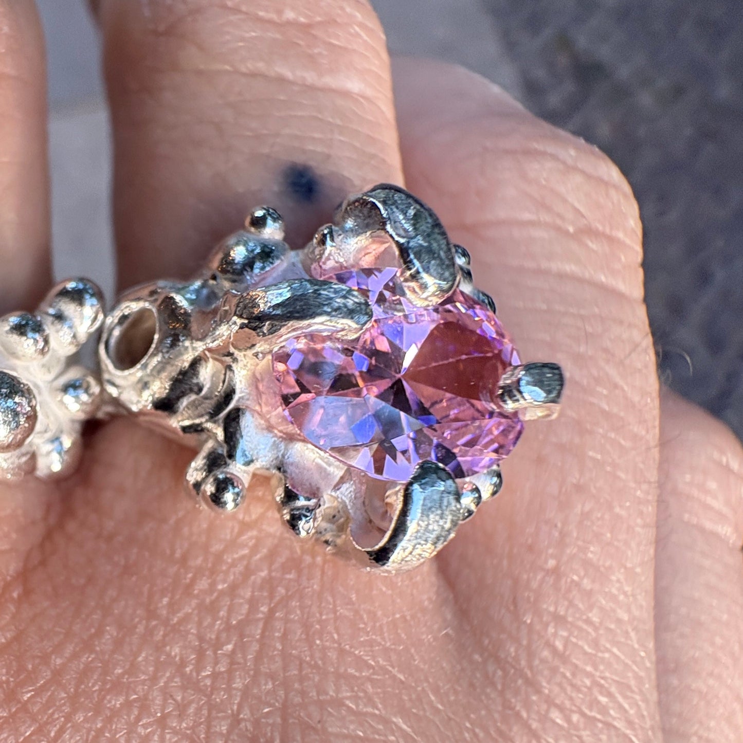 Pink oval ring