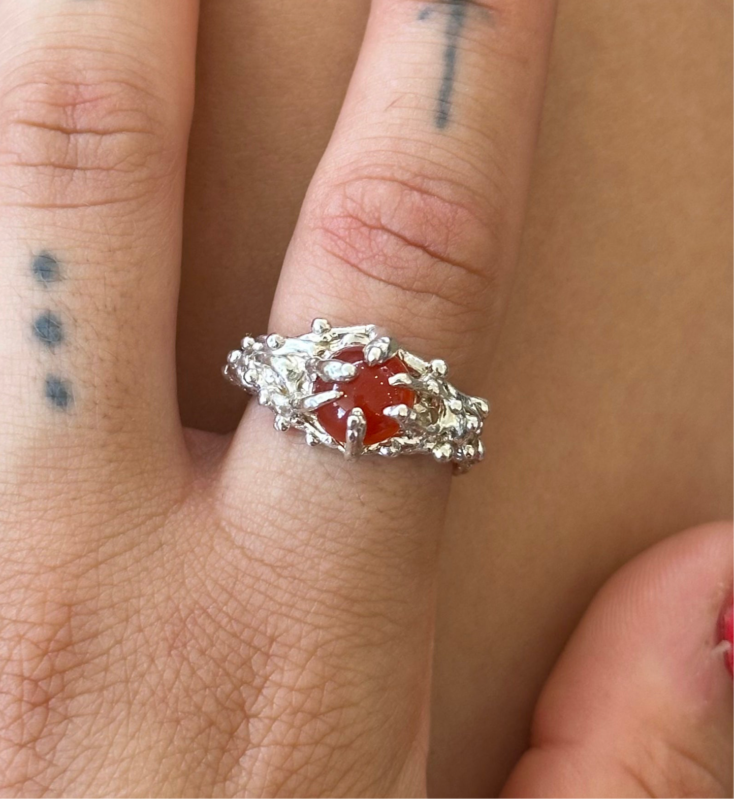 Orange Carnelian ring