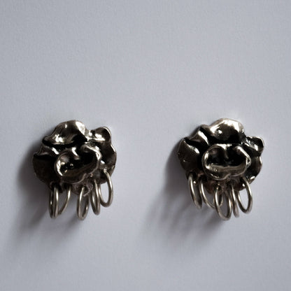 Abba Flower Sculptural Earrings – Chunky Stud Earrings