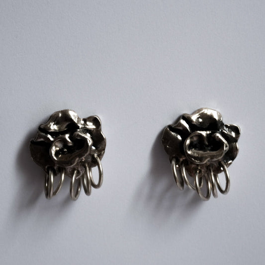 Abba Flower Sculptural Earrings – Chunky Stud Earrings