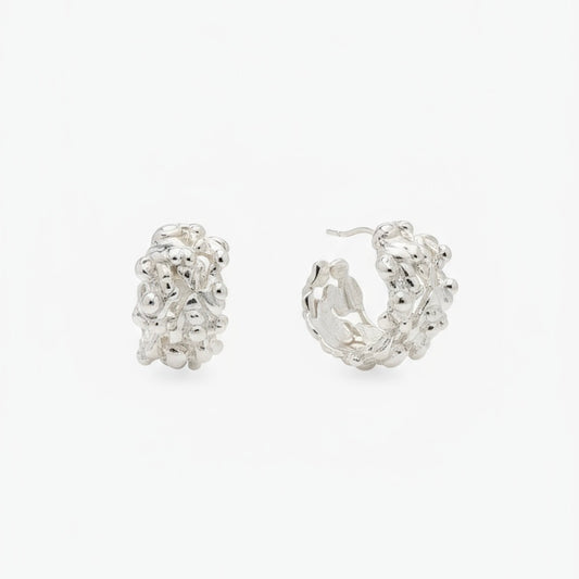 Adella Earrings | handcrafted silver hoop earrings