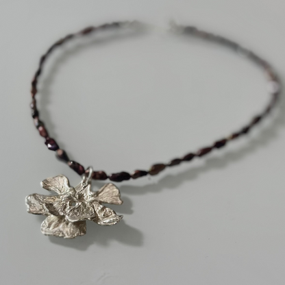 Abba Necklace with brown pearls
