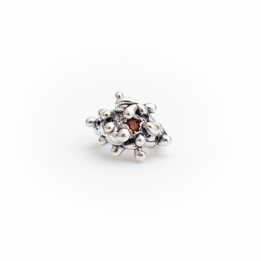 Dripping & red stone ring