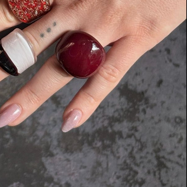 Dark red Glass Ring