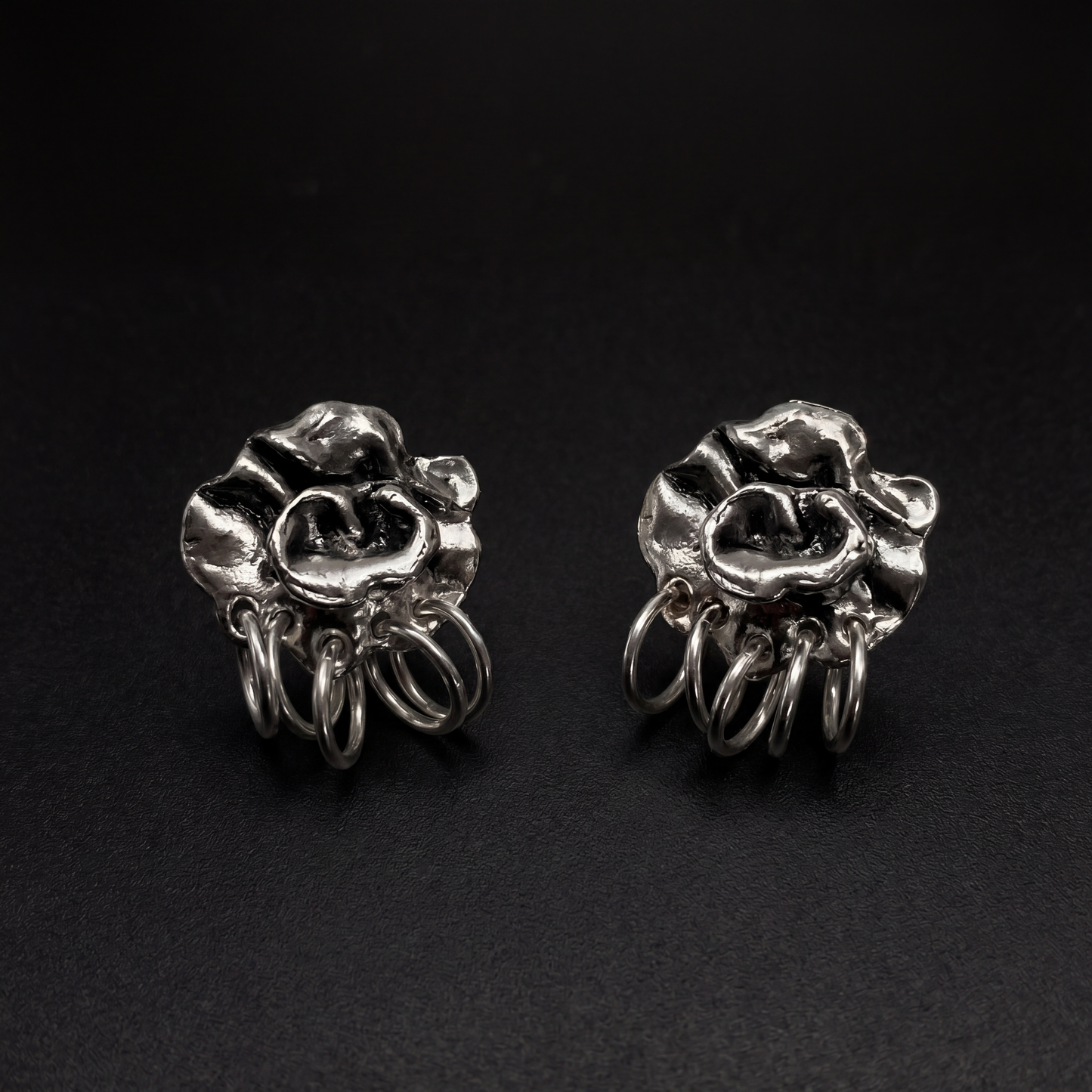 Abba Flower Sculptural Earrings – Chunky Stud Earrings