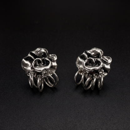 Abba Flower Sculptural Earrings – Chunky Stud Earrings